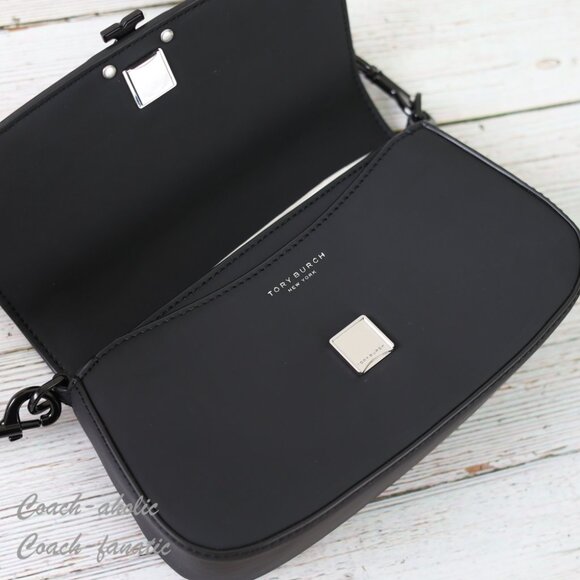NWT Tory Burch Britten Matte Convertible Crossbody in Black - Picture 10 of 13